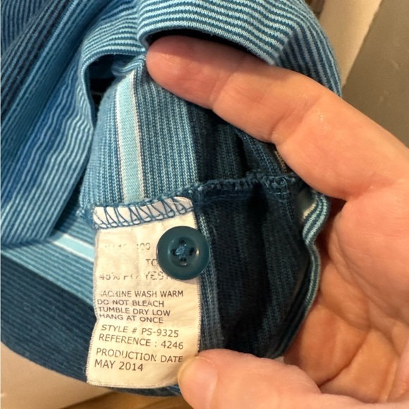 Gioberti Shirt Mens Polo M Striped Collard SS E1.2 - Picture 6 of 9